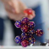 Maxbell 10Pcs Polyhedral Dices D20 Gaming Dices for KTV Role Playing Game Board Game Blue purple