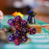 Maxbell 10Pcs Polyhedral Dices D20 Gaming Dices for KTV Role Playing Game Board Game Blue purple
