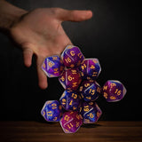 Maxbell 10Pcs Polyhedral Dices D20 Gaming Dices for KTV Role Playing Game Board Game Blue purple