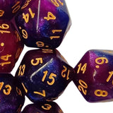 Maxbell 10Pcs Polyhedral Dices D20 Gaming Dices for KTV Role Playing Game Board Game Blue purple