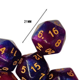Maxbell 10Pcs Polyhedral Dices D20 Gaming Dices for KTV Role Playing Game Board Game Blue purple