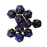 Maxbell 10Pcs Polyhedral Dices D20 Gaming Dices for KTV Role Playing Game Board Game Dark Blue