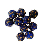 Maxbell 10Pcs Polyhedral Dices D20 Gaming Dices for KTV Role Playing Game Board Game Dark Blue