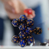 Maxbell 10Pcs Polyhedral Dices D20 Gaming Dices for KTV Role Playing Game Board Game Dark Blue
