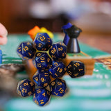 Maxbell 10Pcs Polyhedral Dices D20 Gaming Dices for KTV Role Playing Game Board Game Dark Blue
