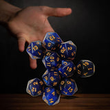 Maxbell 10Pcs Polyhedral Dices D20 Gaming Dices for KTV Role Playing Game Board Game Dark Blue