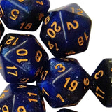 Maxbell 10Pcs Polyhedral Dices D20 Gaming Dices for KTV Role Playing Game Board Game Dark Blue