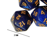Maxbell 10Pcs Polyhedral Dices D20 Gaming Dices for KTV Role Playing Game Board Game Dark Blue