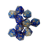 Maxbell 10Pcs Polyhedral Dices D20 Gaming Dices for KTV Role Playing Game Board Game Blue