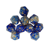 Maxbell 10Pcs Polyhedral Dices D20 Gaming Dices for KTV Role Playing Game Board Game Blue