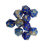 Maxbell 10Pcs Polyhedral Dices D20 Gaming Dices for KTV Role Playing Game Board Game Blue