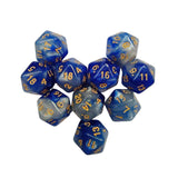 Maxbell 10Pcs Polyhedral Dices D20 Gaming Dices for KTV Role Playing Game Board Game Blue