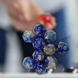 Maxbell 10Pcs Polyhedral Dices D20 Gaming Dices for KTV Role Playing Game Board Game Blue