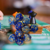 Maxbell 10Pcs Polyhedral Dices D20 Gaming Dices for KTV Role Playing Game Board Game Blue