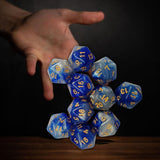 Maxbell 10Pcs Polyhedral Dices D20 Gaming Dices for KTV Role Playing Game Board Game Blue