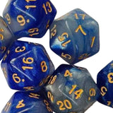 Maxbell 10Pcs Polyhedral Dices D20 Gaming Dices for KTV Role Playing Game Board Game Blue