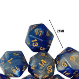Maxbell 10Pcs Polyhedral Dices D20 Gaming Dices for KTV Role Playing Game Board Game Blue