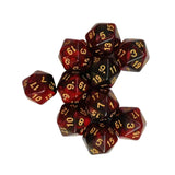Maxbell 10Pcs Polyhedral Dices D20 Gaming Dices for KTV Role Playing Game Board Game Red