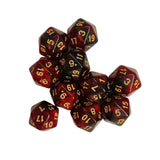 Maxbell 10Pcs Polyhedral Dices D20 Gaming Dices for KTV Role Playing Game Board Game Red