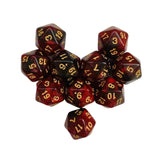 Maxbell 10Pcs Polyhedral Dices D20 Gaming Dices for KTV Role Playing Game Board Game Red