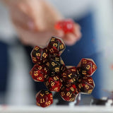 Maxbell 10Pcs Polyhedral Dices D20 Gaming Dices for KTV Role Playing Game Board Game Red