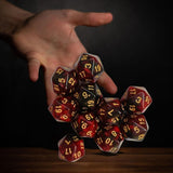 Maxbell 10Pcs Polyhedral Dices D20 Gaming Dices for KTV Role Playing Game Board Game Red