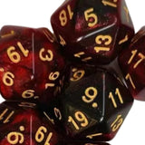 Maxbell 10Pcs Polyhedral Dices D20 Gaming Dices for KTV Role Playing Game Board Game Red