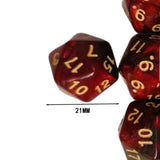 Maxbell 10Pcs Polyhedral Dices D20 Gaming Dices for KTV Role Playing Game Board Game Red