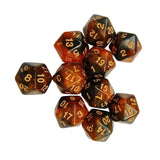 Maxbell 10Pcs Polyhedral Dices D20 Gaming Dices for KTV Role Playing Game Board Game Gold