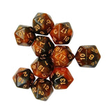 Maxbell 10Pcs Polyhedral Dices D20 Gaming Dices for KTV Role Playing Game Board Game Gold