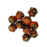 Maxbell 10Pcs Polyhedral Dices D20 Gaming Dices for KTV Role Playing Game Board Game Gold