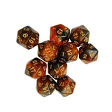 Maxbell 10Pcs Polyhedral Dices D20 Gaming Dices for KTV Role Playing Game Board Game Gold