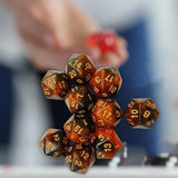 Maxbell 10Pcs Polyhedral Dices D20 Gaming Dices for KTV Role Playing Game Board Game Gold