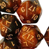 Maxbell 10Pcs Polyhedral Dices D20 Gaming Dices for KTV Role Playing Game Board Game Gold