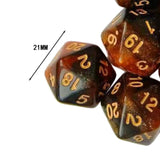 Maxbell 10Pcs Polyhedral Dices D20 Gaming Dices for KTV Role Playing Game Board Game Gold