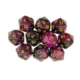 Maxbell 10Pcs Polyhedral Dices D20 Gaming Dices for KTV Role Playing Game Board Game Purple