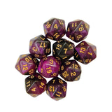Maxbell 10Pcs Polyhedral Dices D20 Gaming Dices for KTV Role Playing Game Board Game Purple