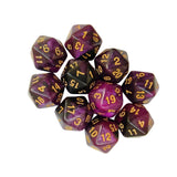 Maxbell 10Pcs Polyhedral Dices D20 Gaming Dices for KTV Role Playing Game Board Game Purple