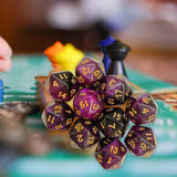 Maxbell 10Pcs Polyhedral Dices D20 Gaming Dices for KTV Role Playing Game Board Game Purple