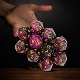 Maxbell 10Pcs Polyhedral Dices D20 Gaming Dices for KTV Role Playing Game Board Game Purple