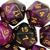 Maxbell 10Pcs Polyhedral Dices D20 Gaming Dices for KTV Role Playing Game Board Game Purple
