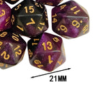 Maxbell 10Pcs Polyhedral Dices D20 Gaming Dices for KTV Role Playing Game Board Game Purple