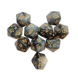 Maxbell 10Pcs Polyhedral Dices D20 Gaming Dices for KTV Role Playing Game Board Game Black