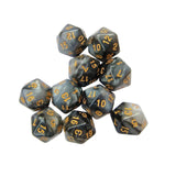 Maxbell 10Pcs Polyhedral Dices D20 Gaming Dices for KTV Role Playing Game Board Game Black