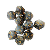 Maxbell 10Pcs Polyhedral Dices D20 Gaming Dices for KTV Role Playing Game Board Game Black