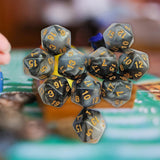 Maxbell 10Pcs Polyhedral Dices D20 Gaming Dices for KTV Role Playing Game Board Game Black