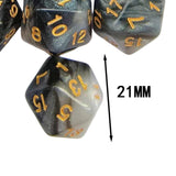 Maxbell 10Pcs Polyhedral Dices D20 Gaming Dices for KTV Role Playing Game Board Game Black