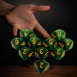 Maxbell 10 Pieces Dice Set D10 Entertainment Toys Party Table Game for Bar Card Game Green