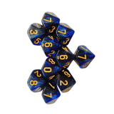 Maxbell 10 Pieces Dice Set D10 Entertainment Toys Party Table Game for Bar Card Game Blue