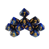 Maxbell 10 Pieces Dice Set D10 Entertainment Toys Party Table Game for Bar Card Game Blue